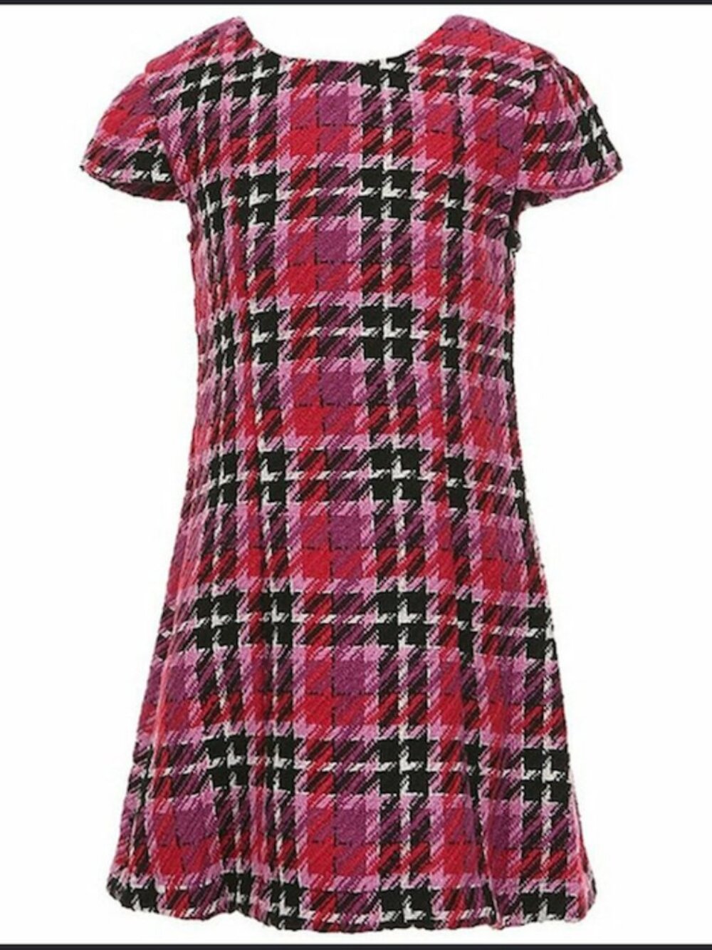 Girls Short Sleeve Plaid Mini Dress | GB Girls